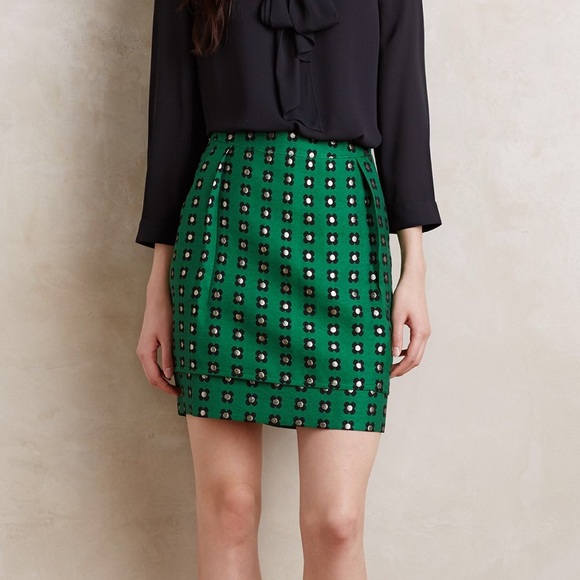 Anthropologie Dresses & Skirts - HD in Paris || Metallic Floral Print Skirt Size 4P